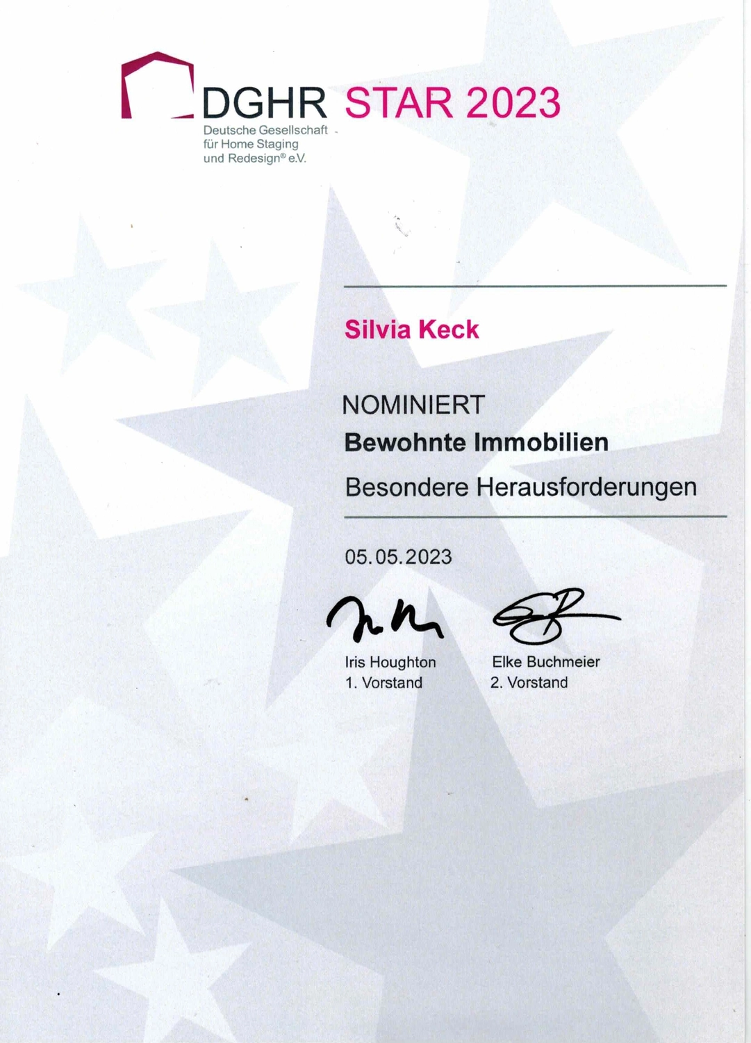 Silvia Keck - Immobilienpräsentation - Auszeichnungen